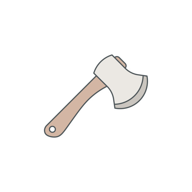 营地斧平线图标与可编辑的Stroke图片下载