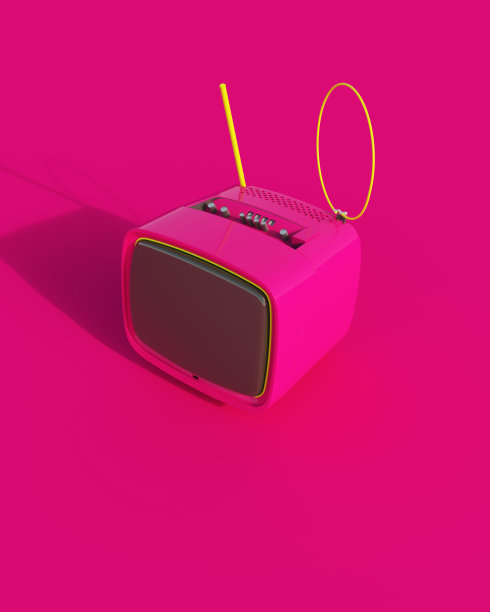 电视机粉红色复古怀旧荧光迷人的授权色彩80年代90年代经典复古媚俗红宝石粉红色酒红色背景图片下载