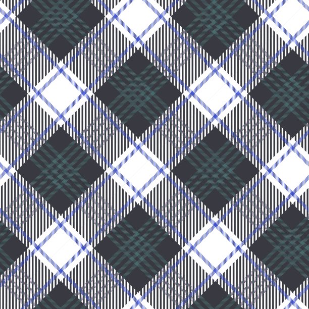 格子呢无缝图案，黑白相间图片下载