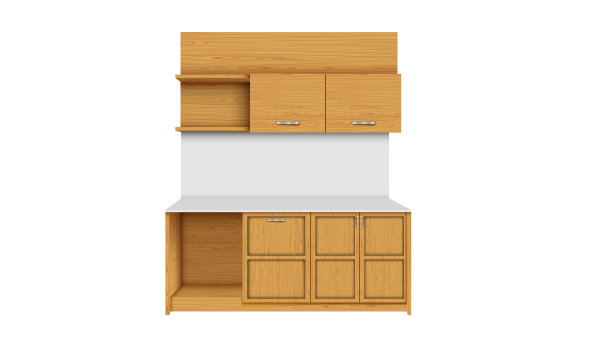 白色背景上的木制厨柜图片下载
