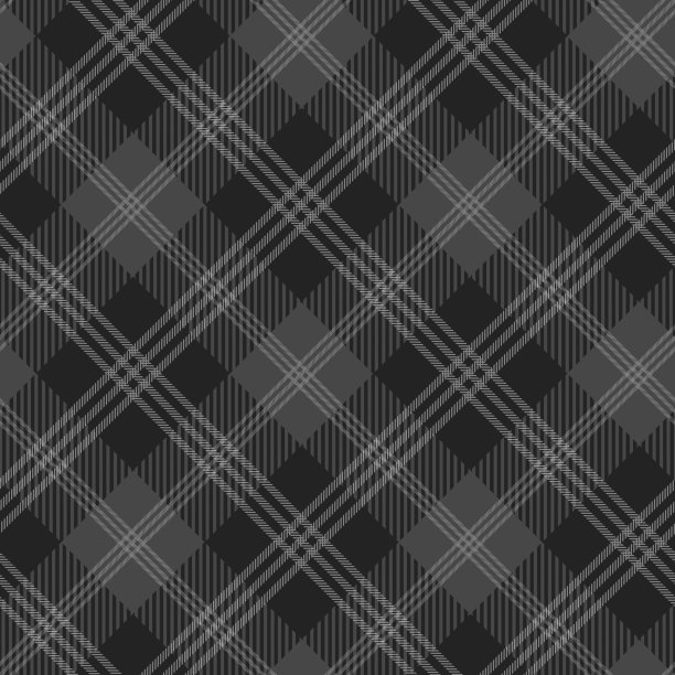 格子呢无缝图案，灰色和黑色。图片下载