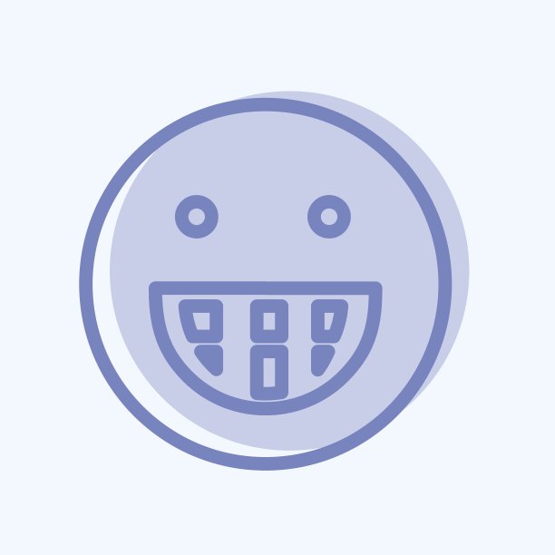 图标表情符号大咧嘴笑。适用于表情符号。两个音调的风格。简单的设计可编辑。设计模板向量。简单的符号说明图片下载