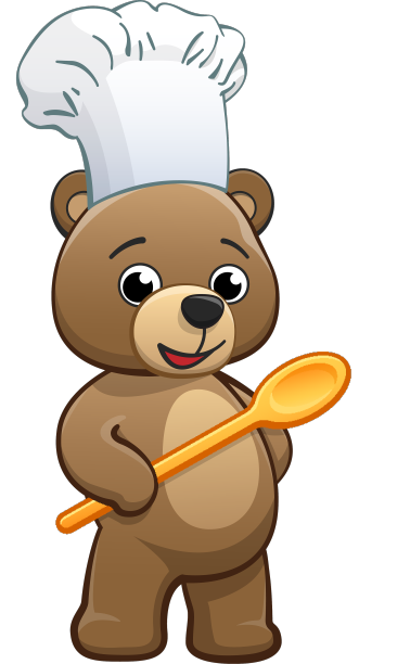 可爱的卡通泰迪熊厨师面包师图片下载