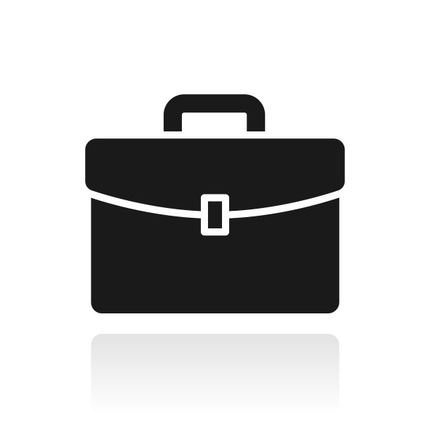 公文包。白色背景上反射的图标图片下载