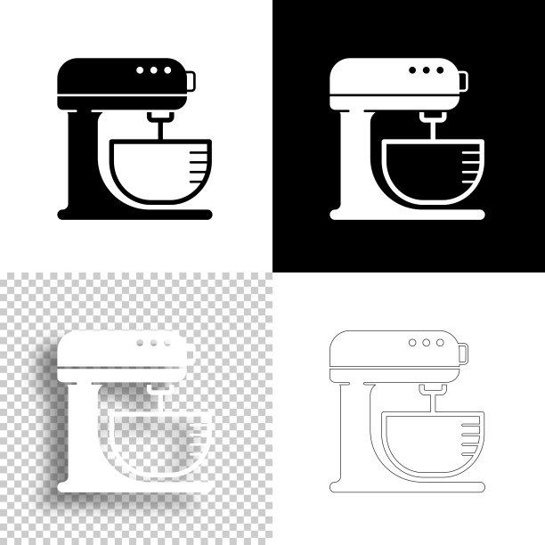 站混合器。图标设计。空白，白色和黑色背景-线图标图片下载