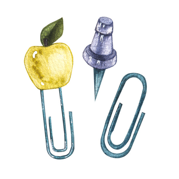 水彩设置回形针图片下载