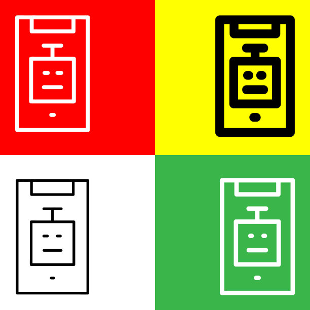 智能手机图标。机器人在智能手机矢量图标从人工智能收集。轮廓风格的智能手机图标。图片下载