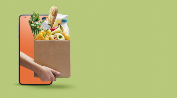 在线杂货购物和送货应用程序图片下载
