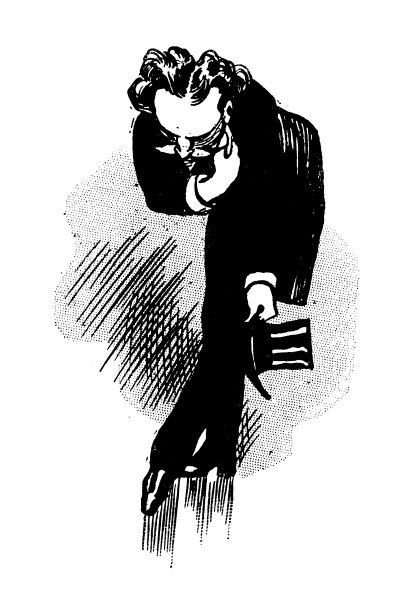 古董幽默漫画插图:鞠躬图片下载