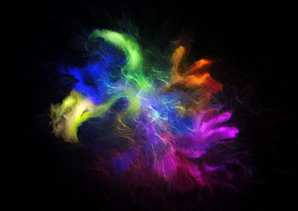 移动的多色云在一个黑色的背景图片下载