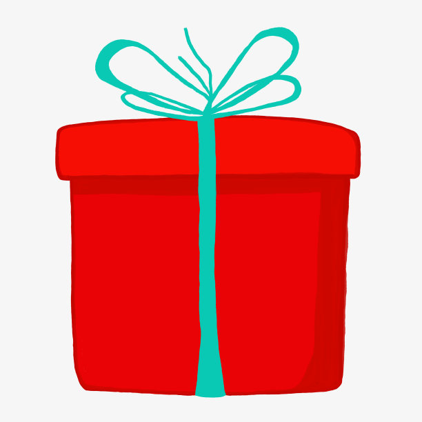 水彩画和可爱的红色礼盒与丝带。数字绘画的图标插图。圣诞节和新年的节日元素装饰。图片下载