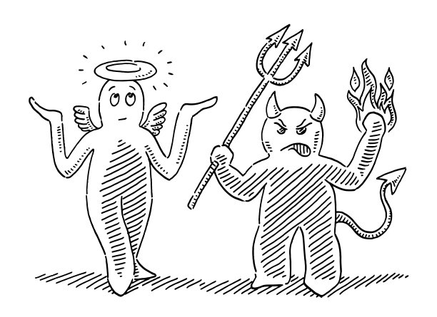 卡通天使和魔鬼画图片下载