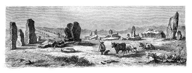 凯尔特纪念碑，德鲁伊建筑留在卡纳克图片下载