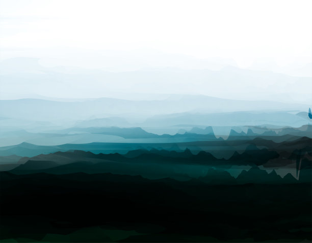 全景风格的山水画背景图片下载