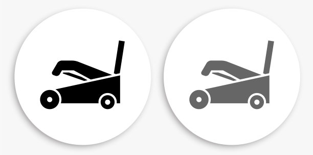 吹雪机黑色和白色圆形图标图片下载