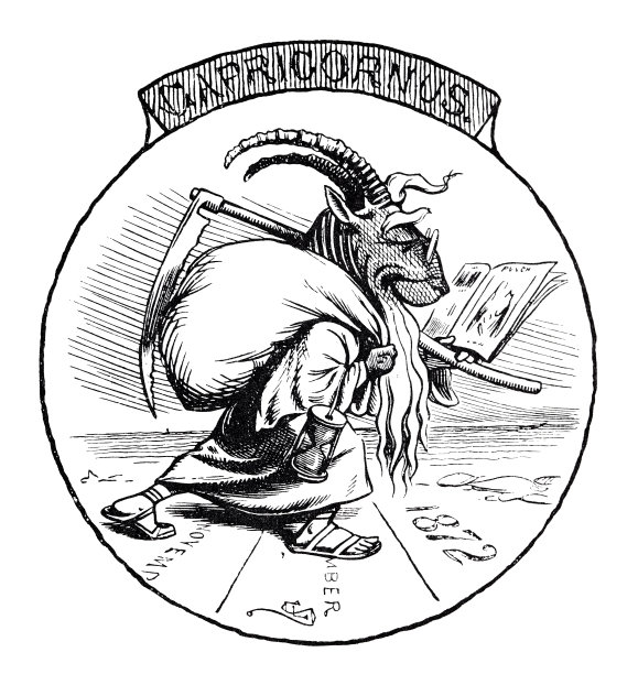 围绕着摩羯座的星座，摩羯座拿着镰刀和麻袋跑着看书图片下载