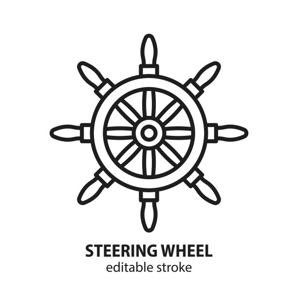 船舶方向盘图标，航行标志图片下载