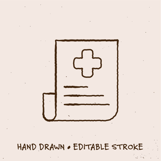 手绘招股说明书图标与可编辑的描边图片下载