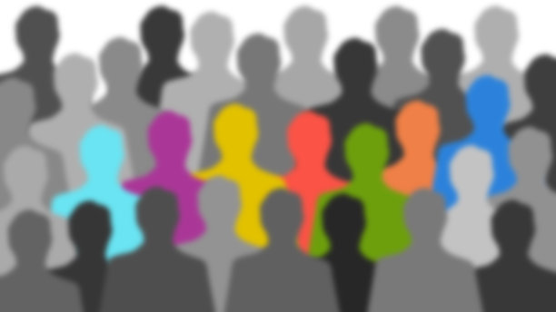 一排多色迷离的男人图片下载