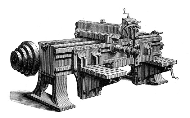 古董插图，应用机械和机器:刨床图片下载