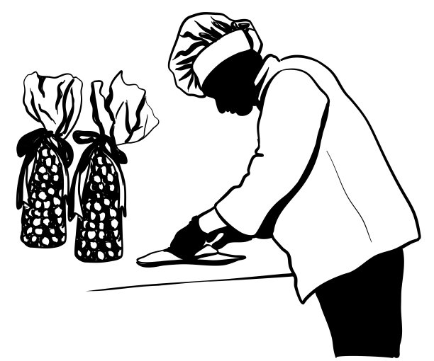 糕点师在工作墨水图片下载