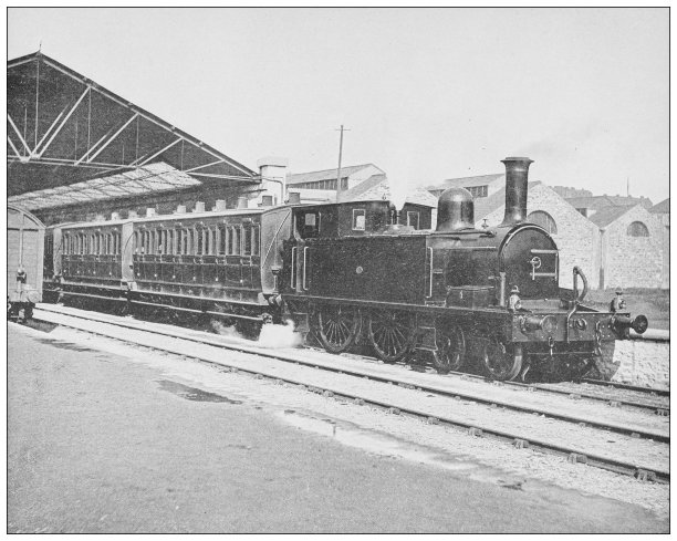 爱尔兰的古董照片:火车，都柏林图片下载