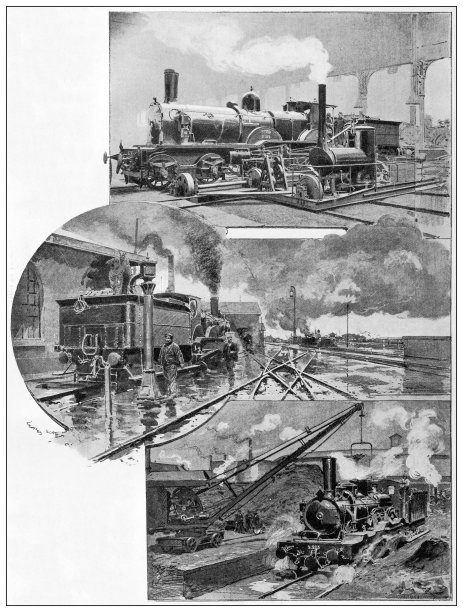 古画:机车列车图片下载