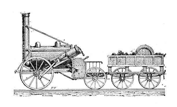 古董插图:机车图片下载