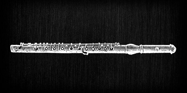 古色古香的法国版画插图:长笛图片下载