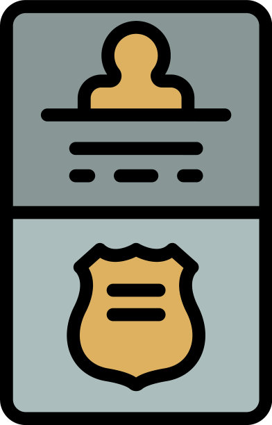 身份证警用卡图标彩色轮廓图片下载
