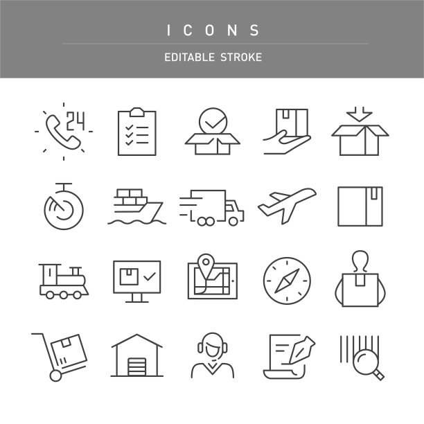 物流图标-线性系列图片下载