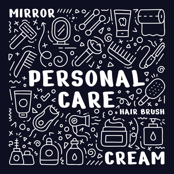 个人护理手绘涂鸦概念图片下载