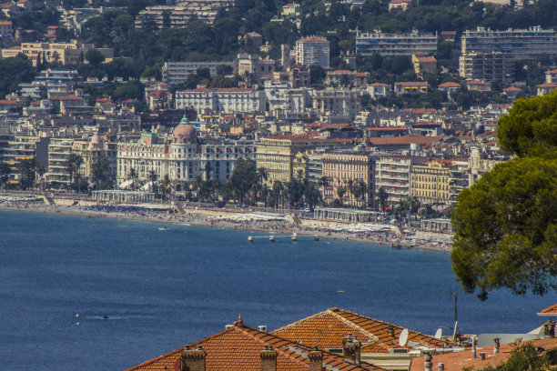 法国尼斯街头的城市景象图片下载