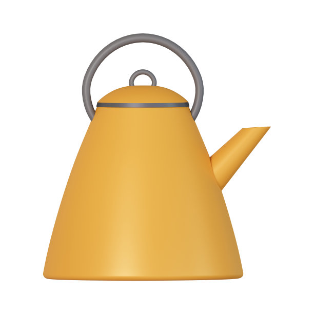 3d炉顶水壶插图孤立的白色背景图片下载