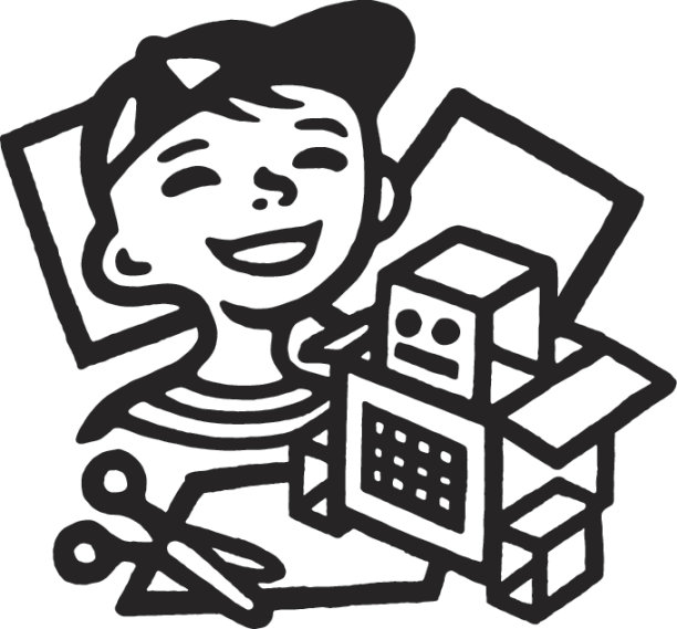 男孩和纸板机器人图片下载