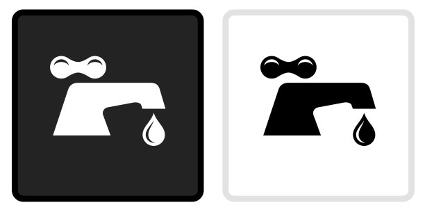 水龙头图标上的黑色按钮与白色翻转图片下载