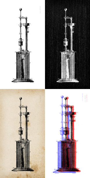 科学发现的古玩插图:电灯图片下载