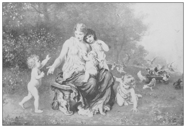 19世纪著名古董画作：路德维希·克瑙斯的慈善图片下载