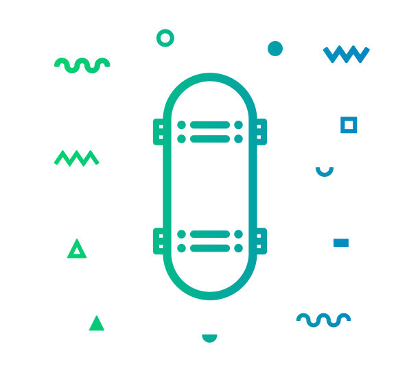 滑板矢量图标线插图图片下载