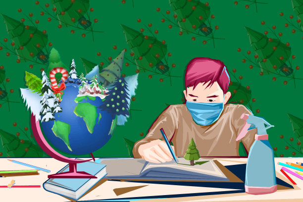 春节期间在家上课图片下载