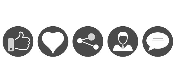 社交媒体图标矢量插图图片下载