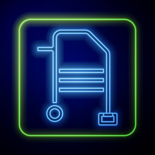 发光的霓虹灯步行者为残疾人图标图片下载