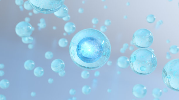 胶原蛋白泡沫设计。保湿精华和精华概念。图片下载