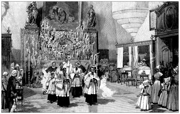 古老的图像:伯恩医院的圣体基督教堂图片下载