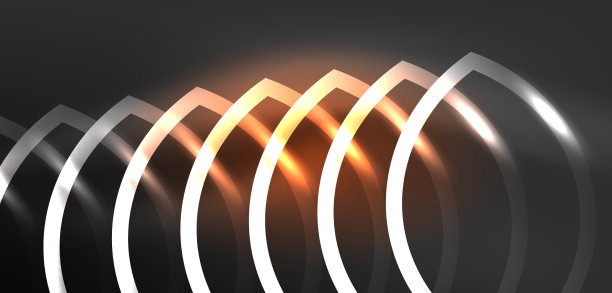 霓虹激光线，圆，波抽象图片下载