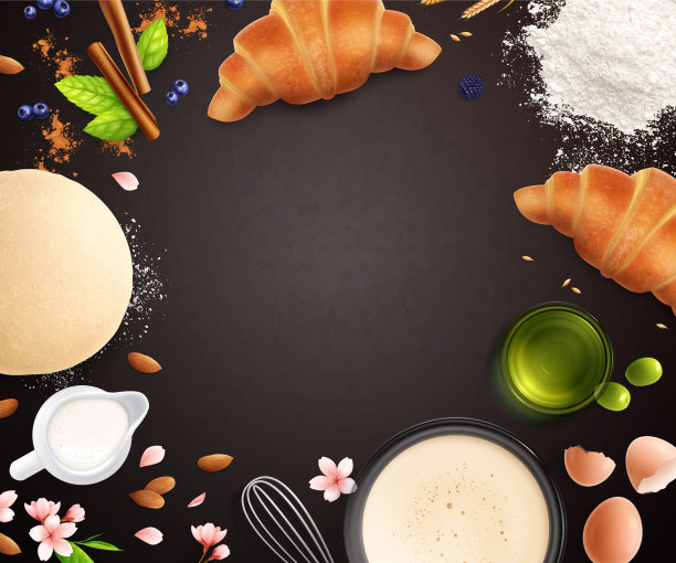 逼真的面包房框架构图图片下载