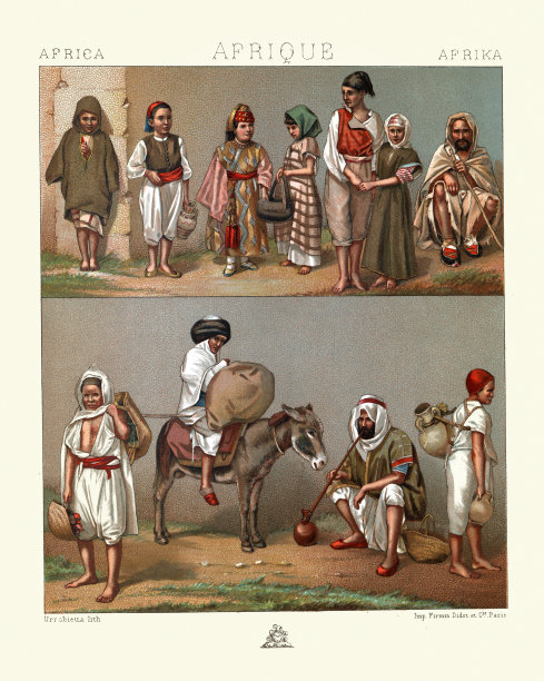 时尚史，传统服装，北非，阿尔及利亚和突尼斯图片下载