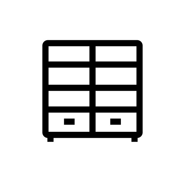 货架单元线图标，设计，像素完美，可编辑笔触。标志、标志、符号。家具。图片下载