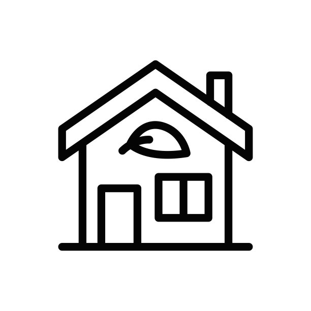 生态房屋，绿色能源线性图标图片下载