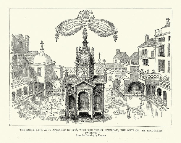 萨默塞特郡巴斯的古罗马浴场建于18世纪1738年图片下载